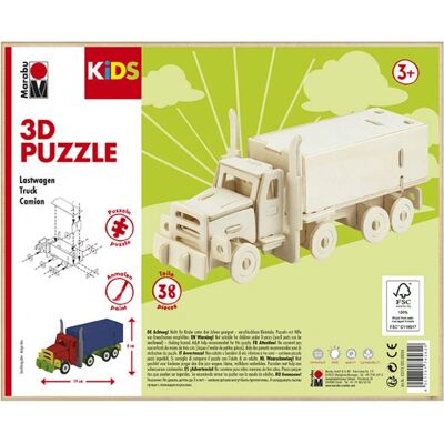 Marabu 0317000000004 Truck 3D Puzzel - Kinderen, 38 stuks Marabu 0317000000004 Truck 3D Puzzel - Kinderen, 38 stuks