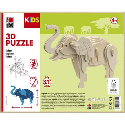 Marabu 3D Puzzle - Elefánt - 24 db Marabu 3D Puzzle - Elefánt - 24 db