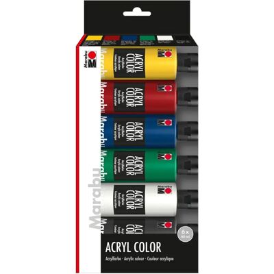 Marabu Acrylfarben Set - 6 x 80 ml Marabu Acrylfarben Set - 6 x 80 ml