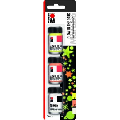 Marabu GLOW IN THE DARK-Set "STARS" Wasserbasierte Leuchtfarbe 3x15ml Marabu GLOW IN THE DARK-Set "STARS" Wasserbasierte Leuchtfarbe 3x15ml