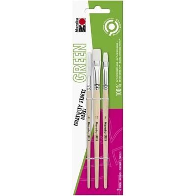 Set de pinceaux Green 3 pièces - Pour professionnels Set de pinceaux Green 3 pièces - Pour professionnels