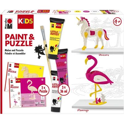 Marabu Little Artist Flamingo i Jednorożec - Zestaw do Malowania i Puzzle Marabu Little Artist Flamingo i Jednorożec - Zestaw do Malowania i Puzzle