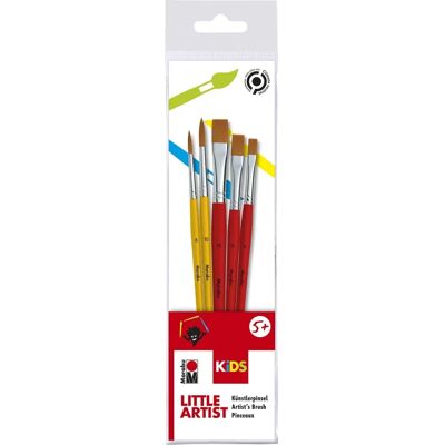 Ensemble de Pinceaux KiDS Little Artist - 5 Pinceaux en Poil Naturel - Polyvalent Ensemble de Pinceaux KiDS Little Artist - 5 Pinceaux en Poil Naturel - Polyvalent