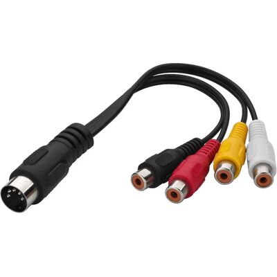 MONACOR ACA-15/1 Audio-Adapter - DIN 5-pol, 4 RCA, 0,15m, Schwarz MONACOR ACA-15/1 Audio-Adapter - DIN 5-pol, 4 RCA, 0,15m, Schwarz