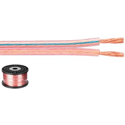 Câble audio Monacor SPC-115 - 100m Câble haut-parleur transparent - Publicité Câble audio Monacor SPC-115 - 100m Câble haut-parleur transparent - Publicité