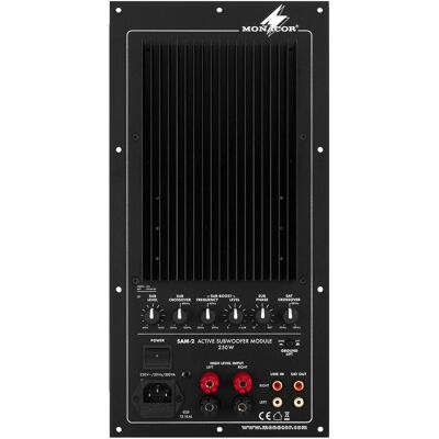 Monacor SAM-2 Svart - 200W Subwoofer Modul för Bas Högtalare Monacor SAM-2 Svart - 200W Subwoofer Modul för Bas Högtalare