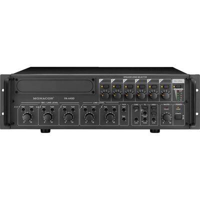 Mixeur audio Monacor PA-6480 - 5 canaux - Noir Mixeur audio Monacor PA-6480 - 5 canaux - Noir