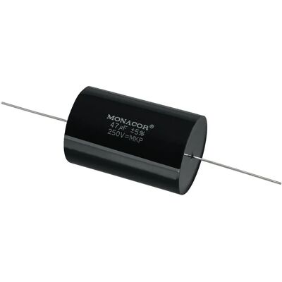 Monacor MKPA-470 Kondensator - Schwarz - 47μF, 250V - Hochwertig Monacor MKPA-470 Kondensator - Schwarz - 47μF, 250V - Hochwertig