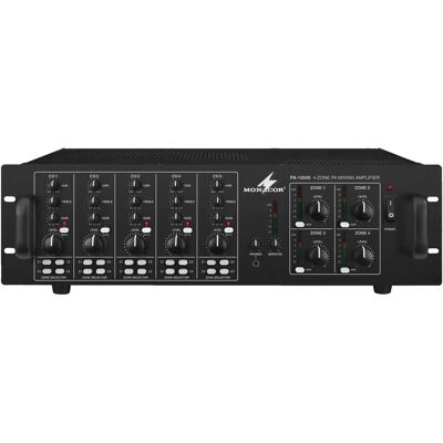 Monacor PA-12040 Amplificatore - 4 Zone, Nero Monacor PA-12040 Amplificatore - 4 Zone, Nero