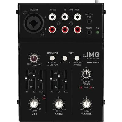 IMG Stage Line MMX-11USB Tragbarer 2-Kanal-Mixer IMG Stage Line MMX-11USB Tragbarer 2-Kanal-Mixer