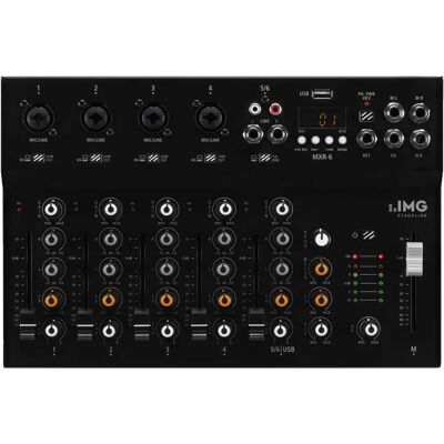 Mixeur audio IMG Stage Line MXR-6 - 6 canaux, effets DSP, Bluetooth, USB - Publicité Mixeur audio IMG Stage Line MXR-6 - 6 canaux, effets DSP, Bluetooth, USB - Publicité