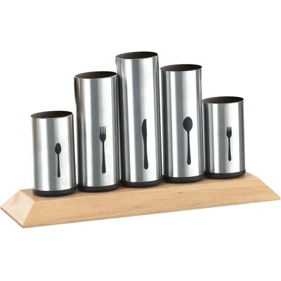 Esmeyer PIPES Bestek Organizer - Roestvrij Staal & Hout - 60 Stuks Esmeyer PIPES Bestek Organizer - Roestvrij Staal & Hout - 60 Stuks