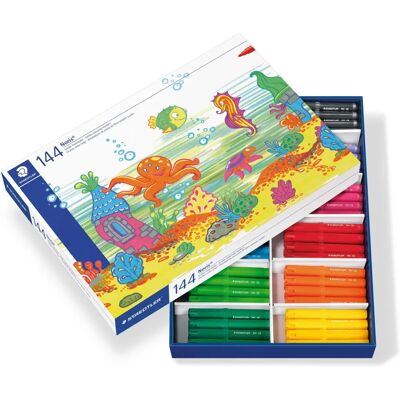 Marcadores Staedtler Jumbo 144 Piezas - Caja Escolar Marcadores Staedtler Jumbo 144 Piezas - Caja Escolar