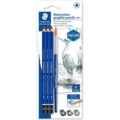 Staedtler Mars Lumograph Aquarell-Bleistift-Set - 3 Stück Staedtler Mars Lumograph Aquarell-Bleistift-Set - 3 Stück