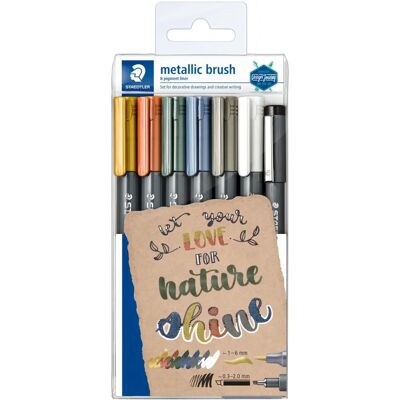 Staedtler Staedtler Metallic Pinselstift-Set - Pinsel, Wasserbasierte Tinte Staedtler Staedtler Metallic Pinselstift-Set - Pinsel, Wasserbasierte Tinte
