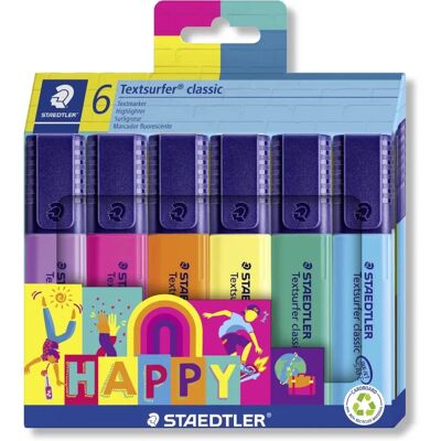 STAEDTLER Textmarker 1,5mm Keilspitze - Leuchtende Tinte - 6 Farben STAEDTLER Textmarker 1,5mm Keilspitze - Leuchtende Tinte - 6 Farben