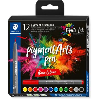 Staedtler Pigment Arts Pinselstift Grundfarben - 12er Set Staedtler Pigment Arts Pinselstift Grundfarben - 12er Set