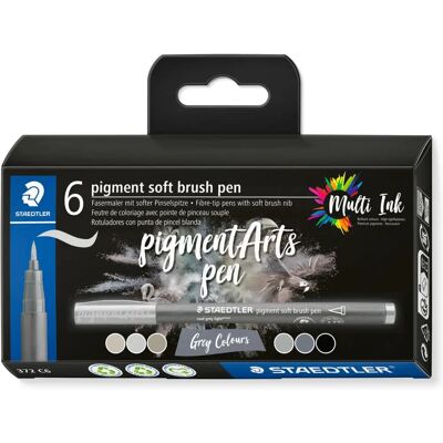 Staedtler 372 Set med 6 Myke Pinselpenner Staedtler 372 Set med 6 Myke Pinselpenner