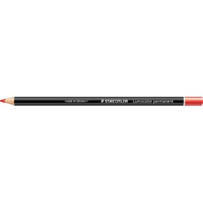 Staedtler Red Permanent Glass Pencil - Colored, Waterproof, 12 pcs Staedtler Red Permanent Glass Pencil - Colored, Waterproof, 12 pcs