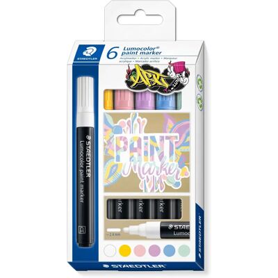 Set di 6 Marcatori Acrilici Lumocolor Pastello - STAEDTLER Set di 6 Marcatori Acrilici Lumocolor Pastello - STAEDTLER