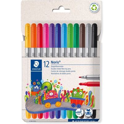 Staedtler Noris Doppelfasermaler - 12 Farben - Farbmarkierer Staedtler Noris Doppelfasermaler - 12 Farben - Farbmarkierer