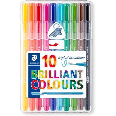 Staedtler Triplus Broadliner - 10 długopisów - Szeroki, Ergonomiczny, Wodny tusz Staedtler Triplus Broadliner - 10 długopisów - Szeroki, Ergonomiczny, Wodny tusz