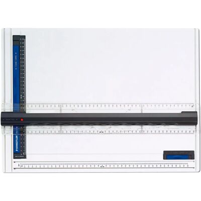Staedtler A3 Zeichenbrett - Doppel-Schiene, Verriegelung, Skala Staedtler A3 Zeichenbrett - Doppel-Schiene, Verriegelung, Skala