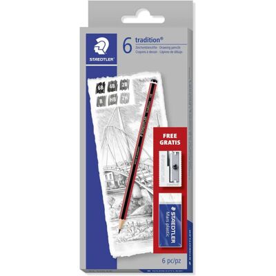 Staedtler 110 Sketching Pencils - Sketching Pencils, Eraser & Sharpener Set Staedtler 110 Sketching Pencils - Sketching Pencils, Eraser & Sharpener Set