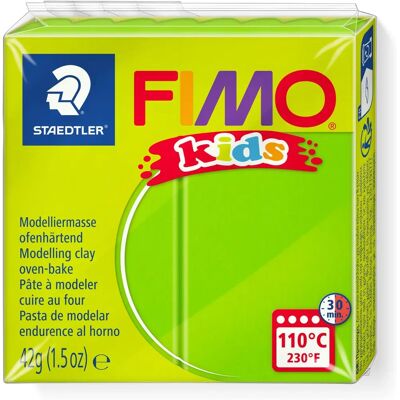FIMO Kids Lysegrøn Modeleringsler - 42g - Børnvenlig ovnmodellemasse FIMO Kids Lysegrøn Modeleringsler - 42g - Børnvenlig ovnmodellemasse