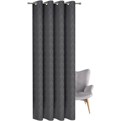 GERSTER Neela Silber Gardine 140x245cm - Vorhang GERSTER Neela Silber Gardine 140x245cm - Vorhang