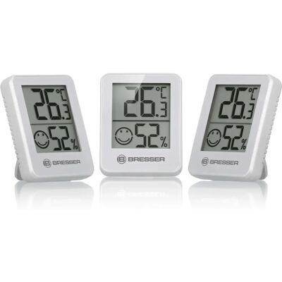 Bresser Temeo Hygro - 3 Hygrometers - Digitaal - Wit Bresser Temeo Hygro - 3 Hygrometers - Digitaal - Wit