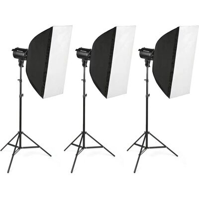 Conjunto de Flash de Estudio BRESSER BRM-300AM - 3x 300W Conjunto de Flash de Estudio BRESSER BRM-300AM - 3x 300W