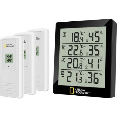 National Geographic Thermo-Hygrometer - Indoor & Outdoor 4-Point National Geographic Thermo-Hygrometer - Indoor & Outdoor 4-Point