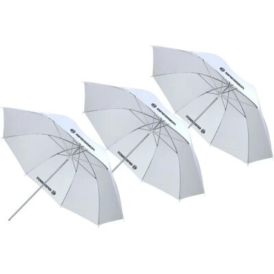 Bresser Modèle SU-43 Parapluie Translucide Blanc - 3 Pièces - Publicité Bresser Modèle SU-43 Parapluie Translucide Blanc - 3 Pièces - Publicité
