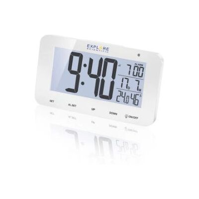 Explore Scientific RDC1004WHT Alarm Clock - Digital, White Explore Scientific RDC1004WHT Alarm Clock - Digital, White