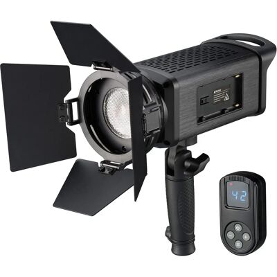 Lampe LED Fresnel portable de 60W - Équipement studio professionnel - Publicité Lampe LED Fresnel portable de 60W - Équipement studio professionnel - Publicité