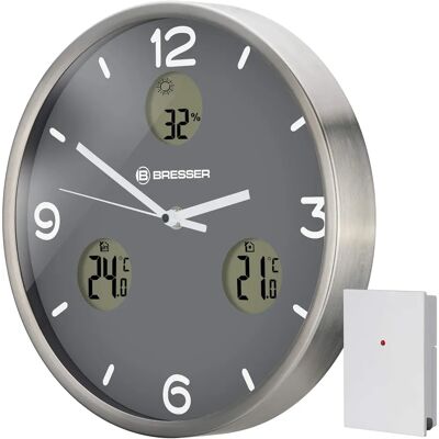 Horloge Murale MyTime io NX - 30cm, Radio-pilotée, Température & Humidité - Publicité Horloge Murale MyTime io NX - 30cm, Radio-pilotée, Température & Humidité - Publicité