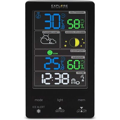 Explore Scientific WSC-4009 Wetterstation - Farb-LCD, Temperatur, Luftfeuchtigkeit Explore Scientific WSC-4009 Wetterstation - Farb-LCD, Temperatur, Luftfeuchtigkeit