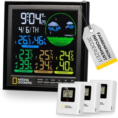 Station météo National Geographic 9070700 - Écran couleur LCD, Temp & Humidité - Publicité Station météo National Geographic 9070700 - Écran couleur LCD, Temp & Humidité - Publicité