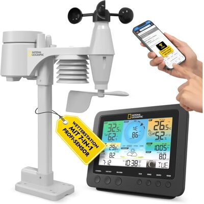 National Geographic WLAN Farb-Wetterstation mit 7-in-1 Sensor - Wetterstation National Geographic WLAN Farb-Wetterstation mit 7-in-1 Sensor - Wetterstation