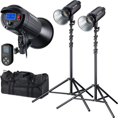 Kit d'Éclairage COB LED BR-200S de Bresser - Haute Puissance, Silencieux - Publicité Kit d'Éclairage COB LED BR-200S de Bresser - Haute Puissance, Silencieux - Publicité