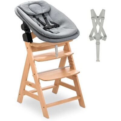 Hauck - Alpha Newborn Pro - Grau - Bucheholz - Hochstuhl Hauck - Alpha Newborn Pro - Grau - Bucheholz - Hochstuhl