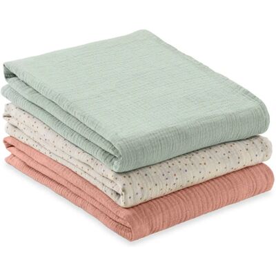Hauck Marke Modell - Sage / Beige Dots / Cork Baby Musselin-Set Hauck Marke Modell - Sage / Beige Dots / Cork Baby Musselin-Set