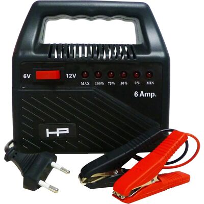 HP Autozubehör Akku-laturi - 6V/12V, 6A, Musta HP Autozubehör Akku-laturi - 6V/12V, 6A, Musta