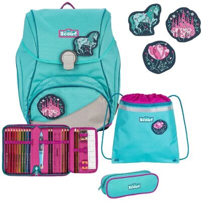 Scout Alpha Schulrucksack-Set - 4-teilig, Türkis - Schultasche Scout Alpha Schulrucksack-Set - 4-teilig, Türkis - Schultasche
