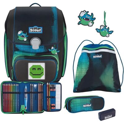 Scout Blau Pixel Movie Star Schulranzen-Set Scout Blau Pixel Movie Star Schulranzen-Set