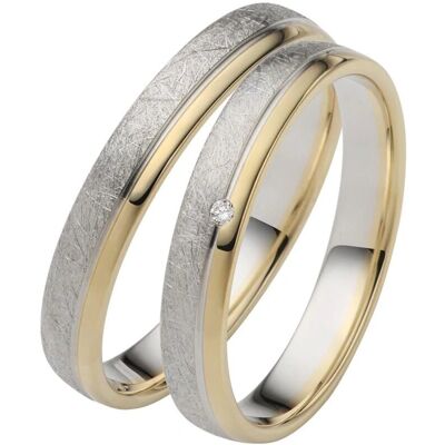 Firetti Gold 750 Trauring mit Diamant 0,01 ct SI - Hochzeitsschmuck Firetti Gold 750 Trauring mit Diamant 0,01 ct SI - Hochzeitsschmuck