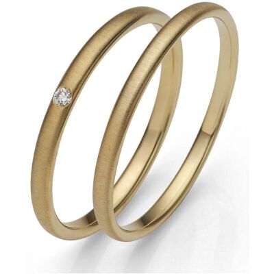 FIRETTI Gold 375 Verlobungsring - Runde Diamant, Klassisches Design FIRETTI Gold 375 Verlobungsring - Runde Diamant, Klassisches Design