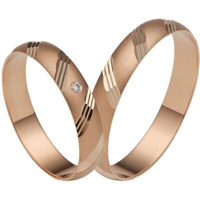 FIRETTI Roségold Ehering mit 0,01 ct Diamant FIRETTI Roségold Ehering mit 0,01 ct Diamant