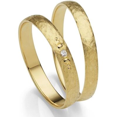 FIRETTI Gold 375 Ehering mit Diamant - Trauring FIRETTI Gold 375 Ehering mit Diamant - Trauring